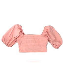 Abercrombie and Fitch puff sleeve pleated crop top